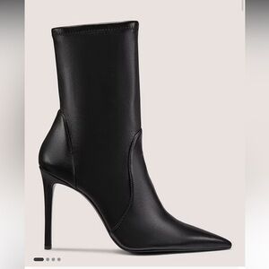 Stuart Weitzman Power 100 Leather Black Heeled Boots